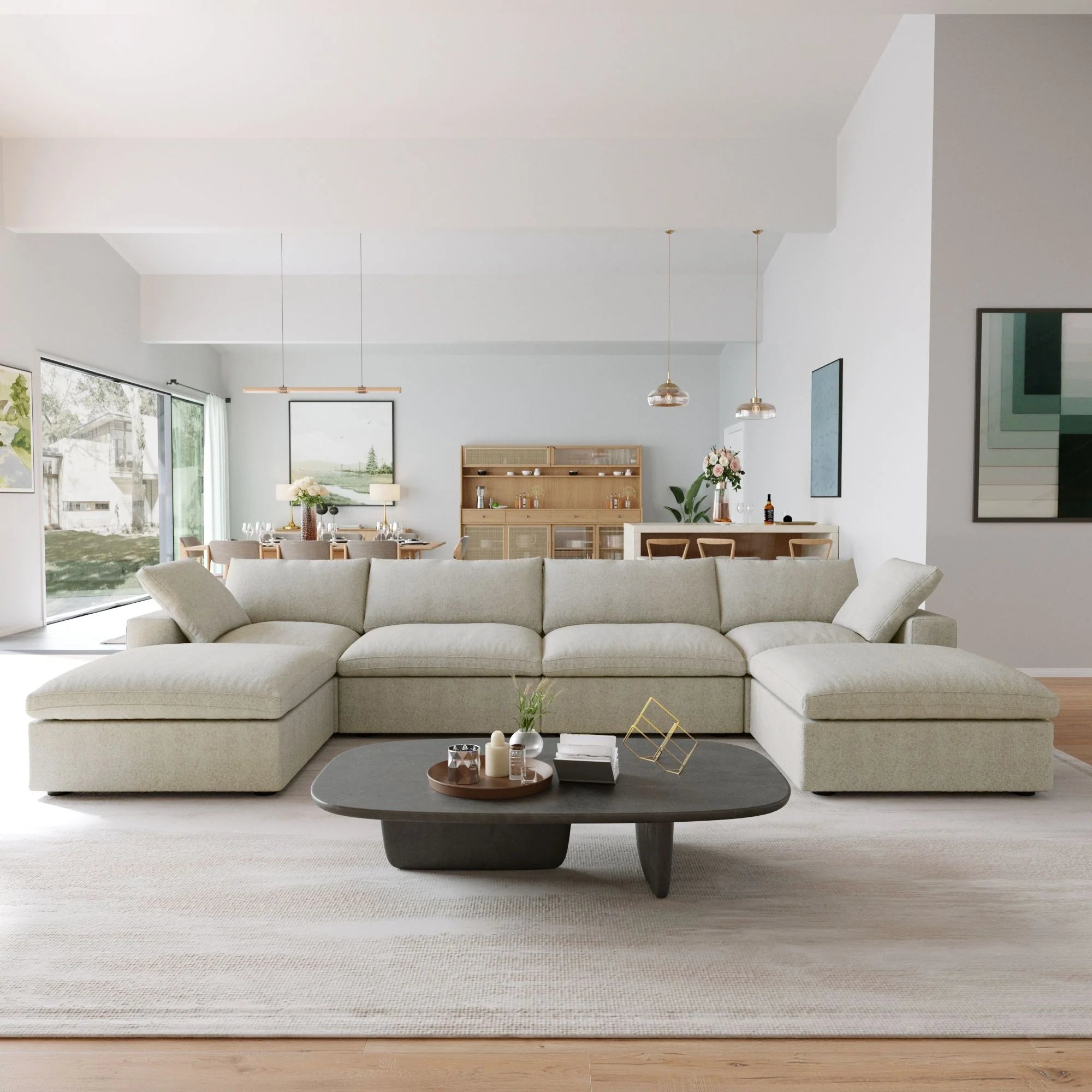 Sofa 4-Seater 160.6" W x 80.3" D x 23.23" H
