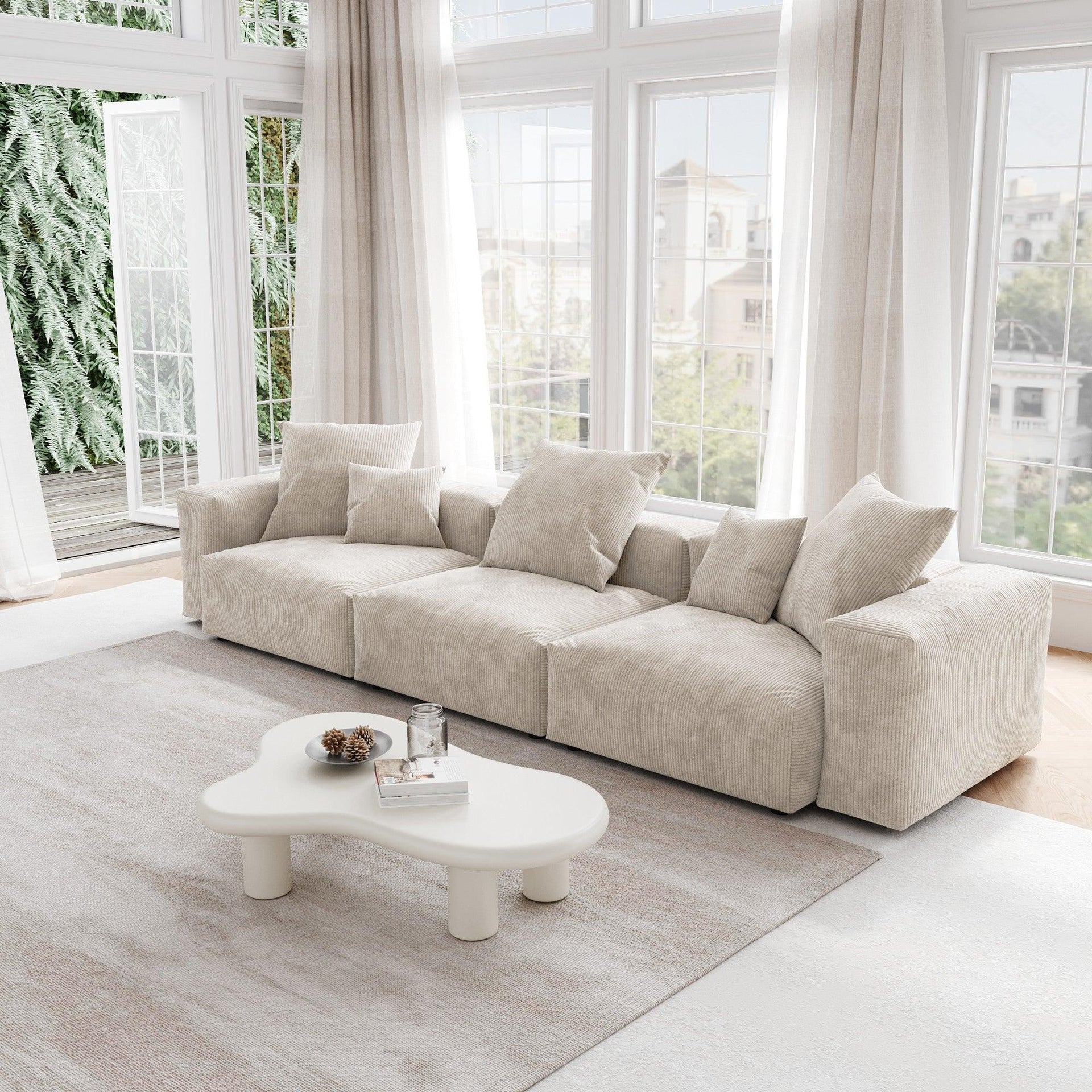 Sofa 3-seats 141.73" W x 39.37" D x 23.62" H