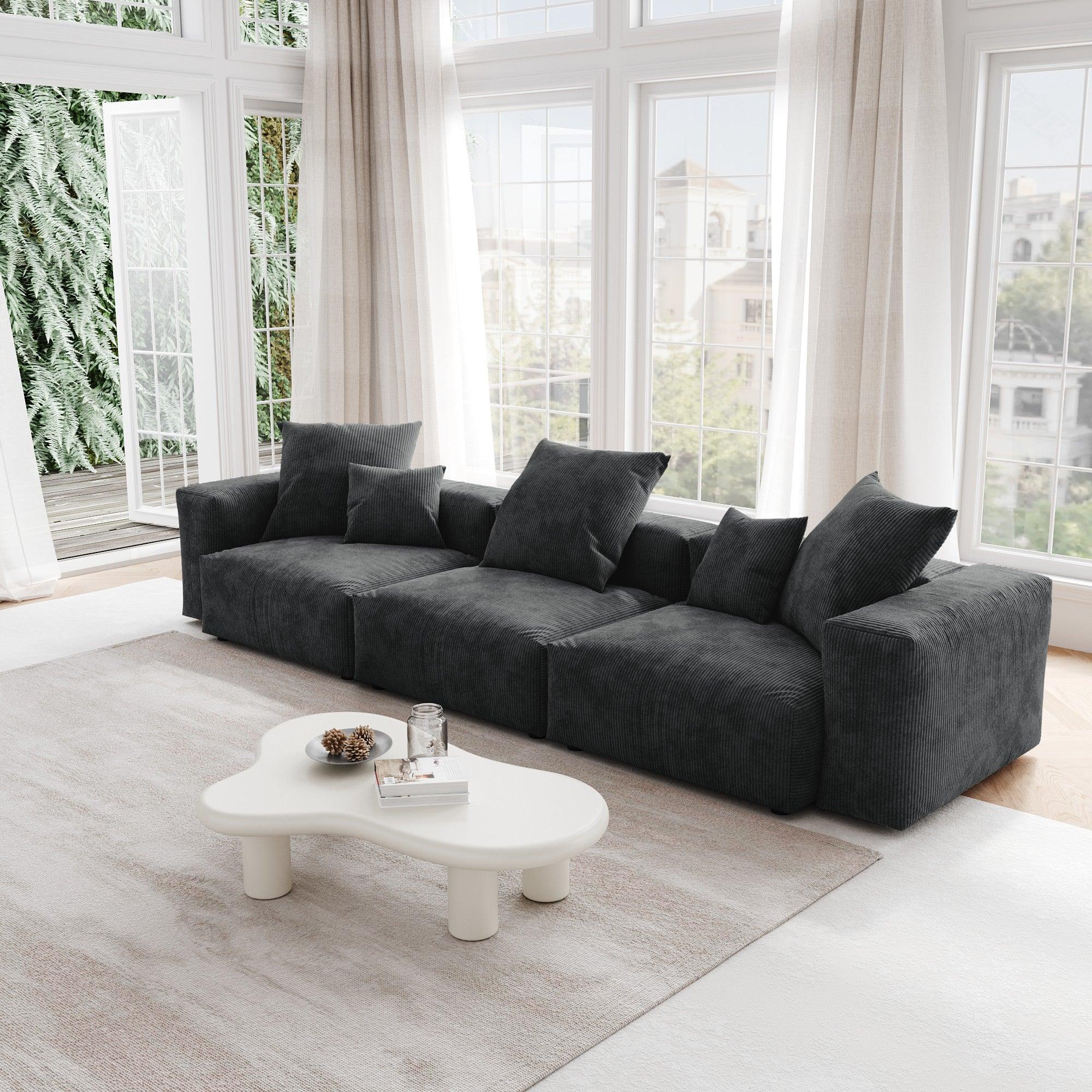 Sofa 3-seats 141.73" W x 39.37" D x 23.62" H