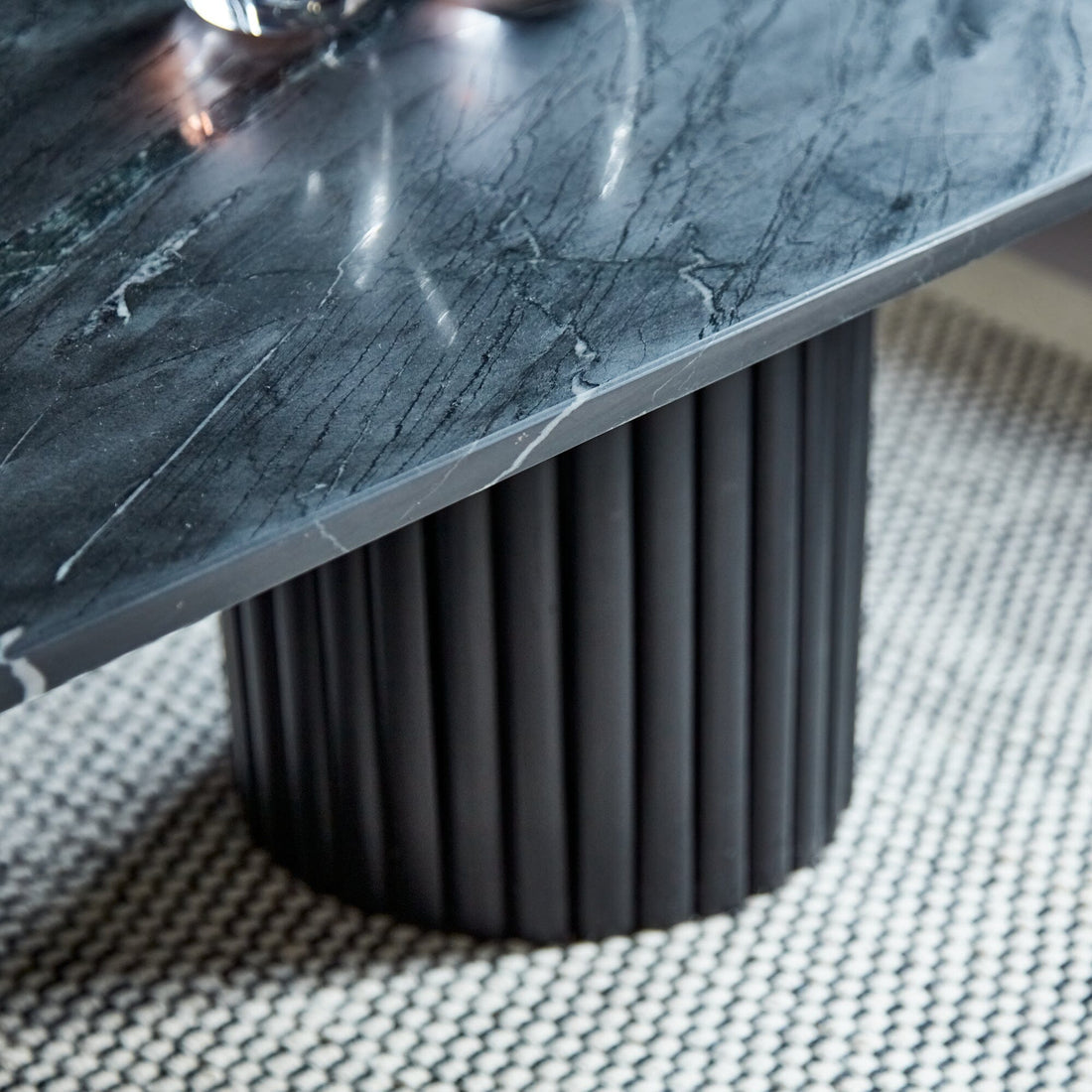 Table Set Black Marble Top