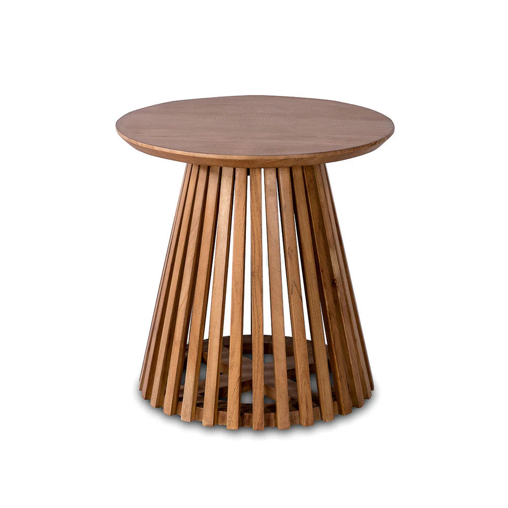 Side Table Slatted W15.75 in × D15.75 in × H23.6