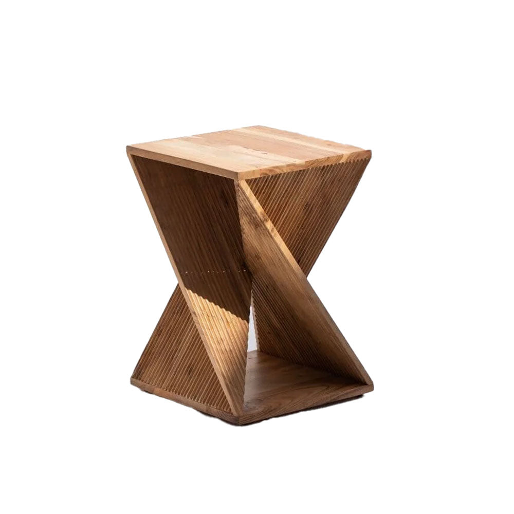 Side Table Twisted Wooden 35x35x55 cm