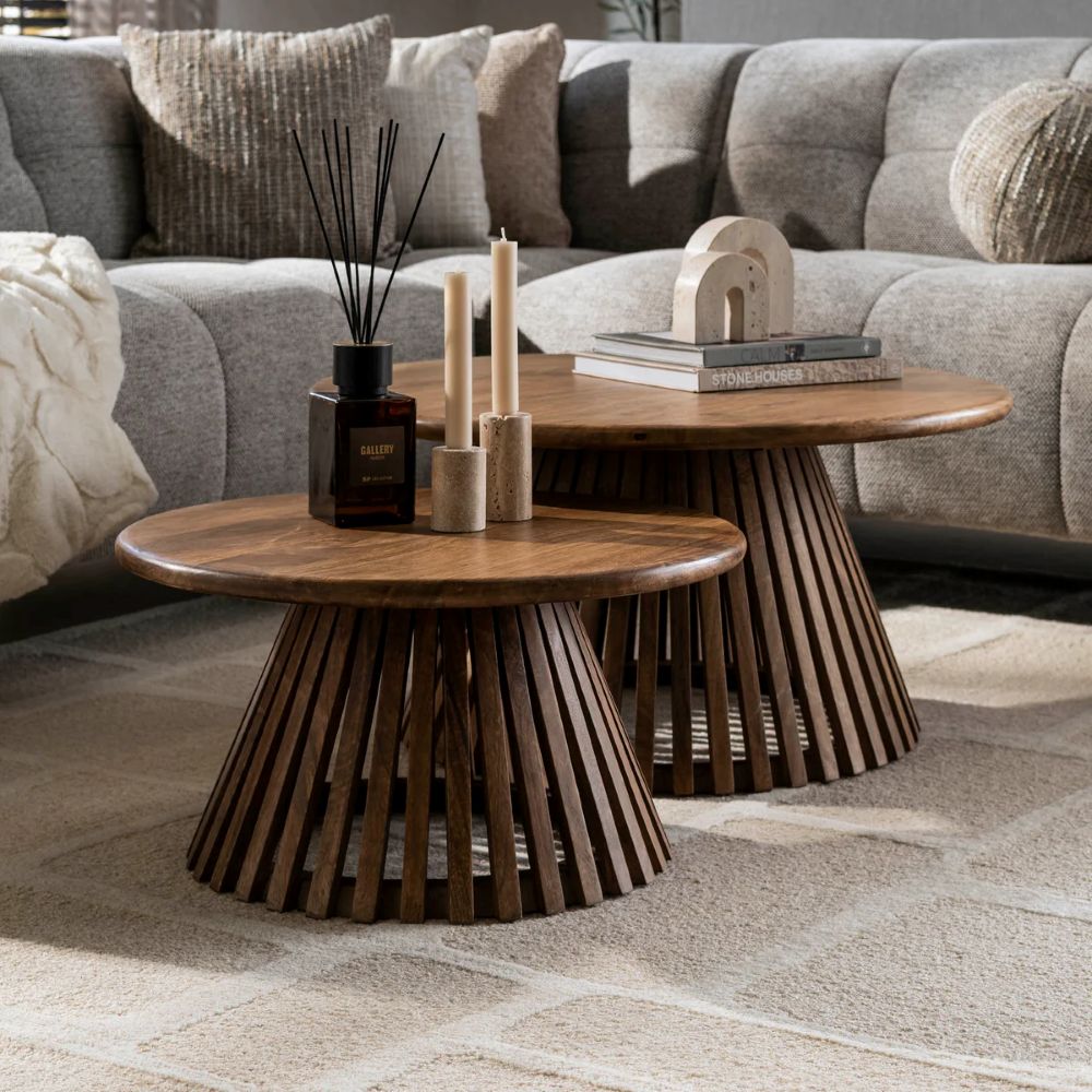 Table set Round dark walnut