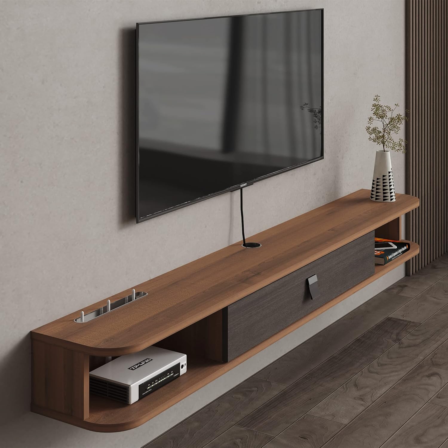 TV unit 140 cm W x 23.5 cm D x 16.5 cm H