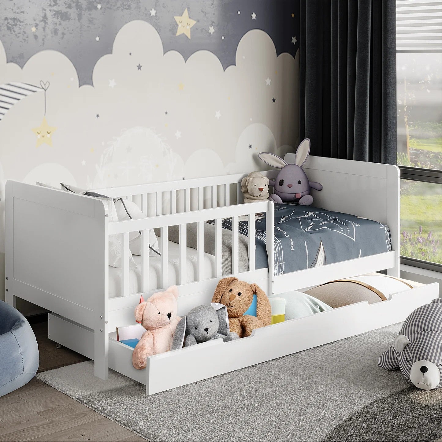 Kids bed 196 cm W x 100 cm D x 75 cm H