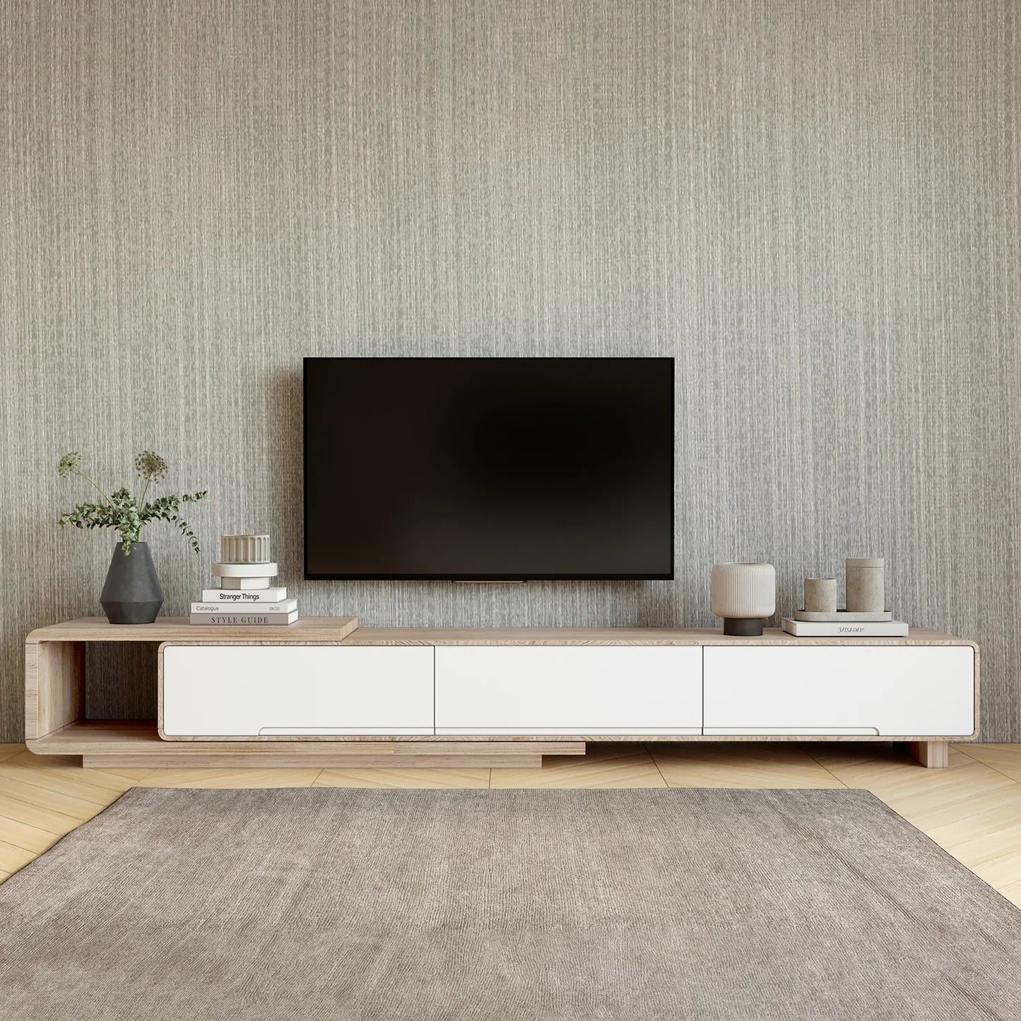 TV unit 200 cm W x 40 cm D x 37 cm H
