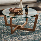 طاولة وسط سطح زجاجي 91 × 40 سم
