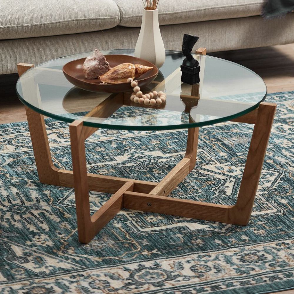 Center Table Glass Top 91 × 40 cm