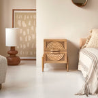 bedside table 55 cm H x 39 cm W x 40 cm D