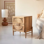 bedside table 55 cm H x 39 cm W x 40 cm D
